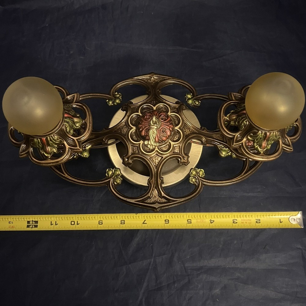 Rewired Single Semi Flush Two Socket light Fixture beautiful Finish 19H