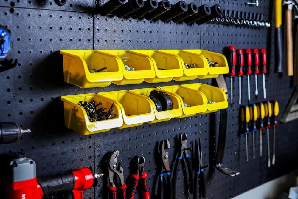Wallpeg Peg Board Bin Kit - Kit PB-4 - Pegboard Accessories for Garage Storage &