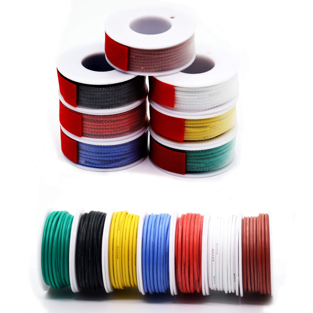 20Awg Solid Wire Kit Electrical Wire Cable 7 Colors 23Ft Each Spools 20 Gauge UL