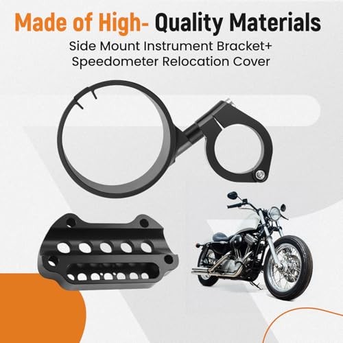 Side Mount Instrument Bracket & Speedometer Relocation Cover for Harley