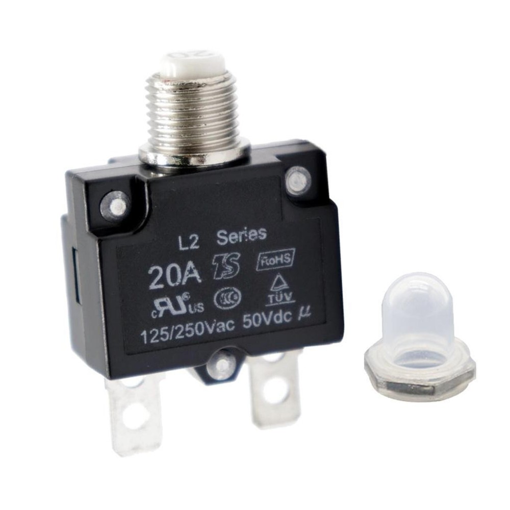 50V DC 2 Push Button Circuit Breaker Resettable Overload
