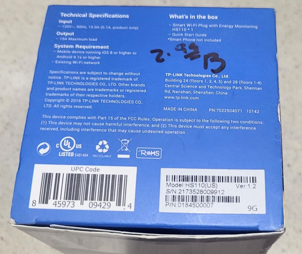 Pre-Loved TP-Link Smart WiFi Plug HS100