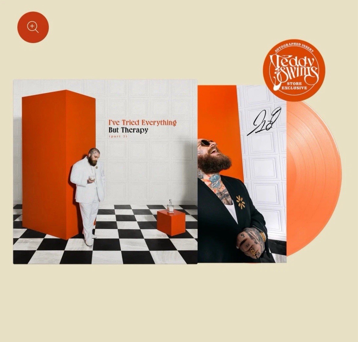 Teddy Swims-SIGNED I've Tried Everything But Therapy-Part 2-Orange Vinyl-SEALED