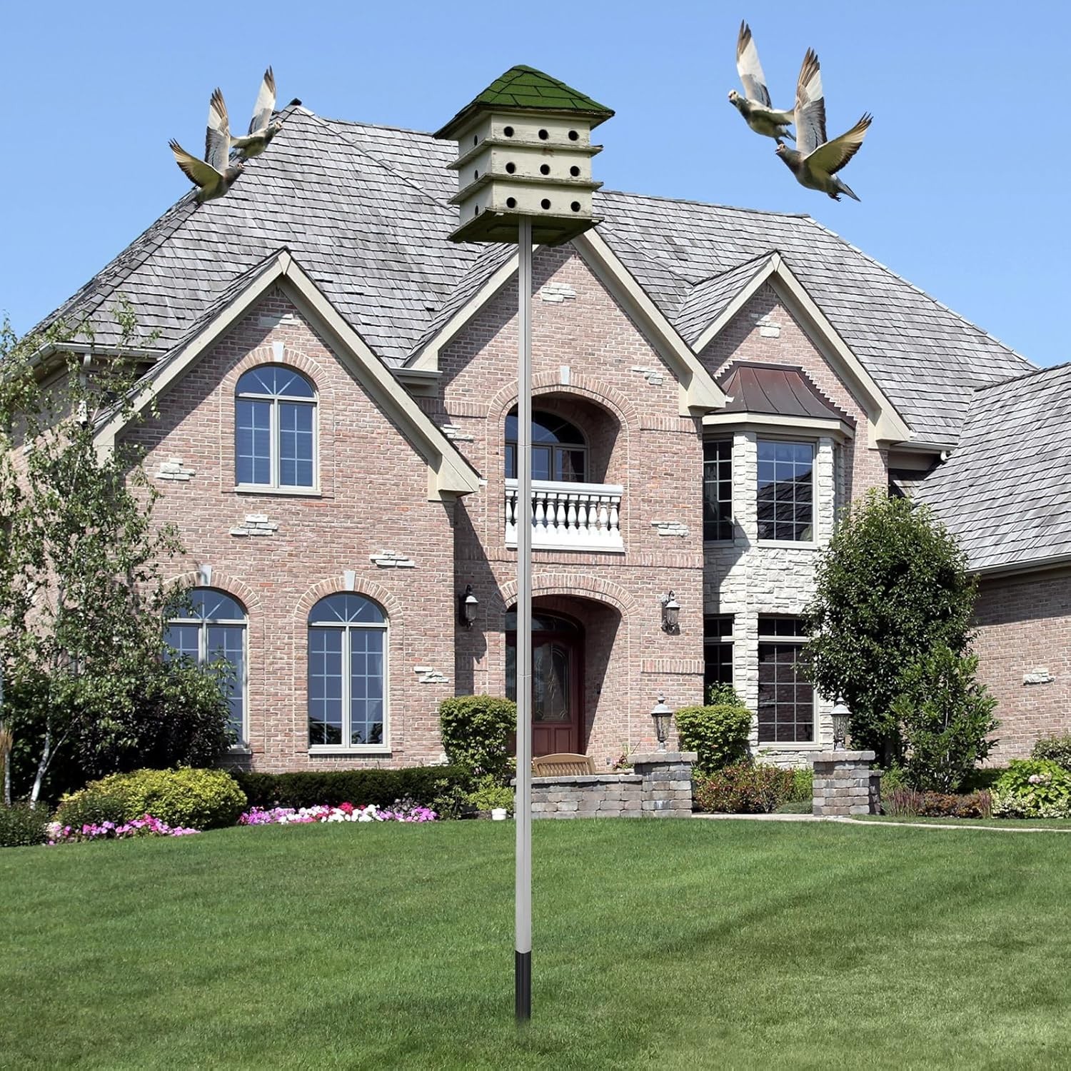 Tandefio 15 ft Telescoping Purple Martin House Pole with Ground Socket Heavy Dut