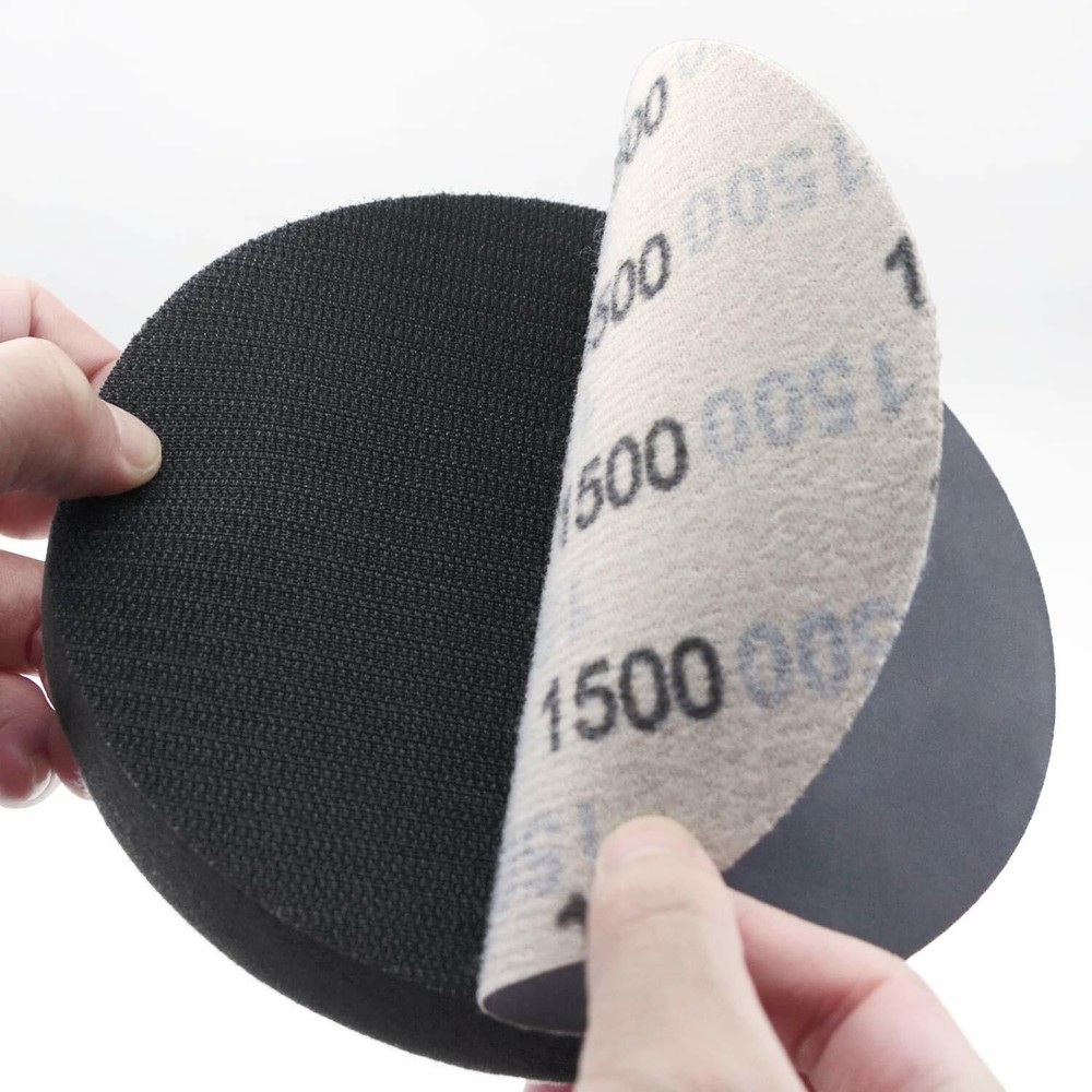 SATC 10PCS 6" Soft Sponge Interface Pad Hook&Loop No Hole Sanding Discs for Wood