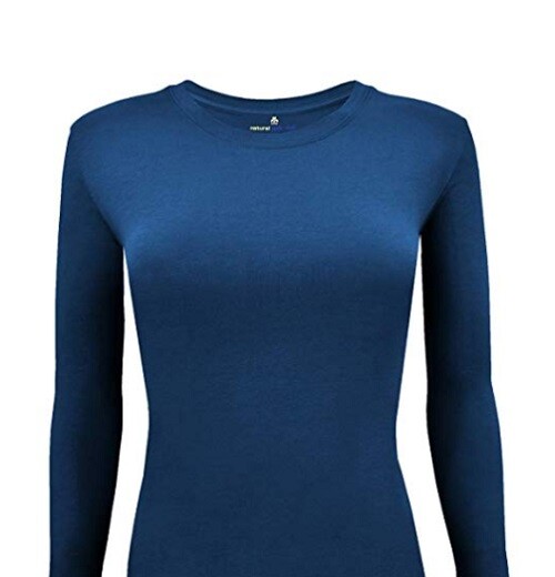 Natural Uniforms Women's Long Sleeve Under-scrub Stretch T-Shirt Scrub Top