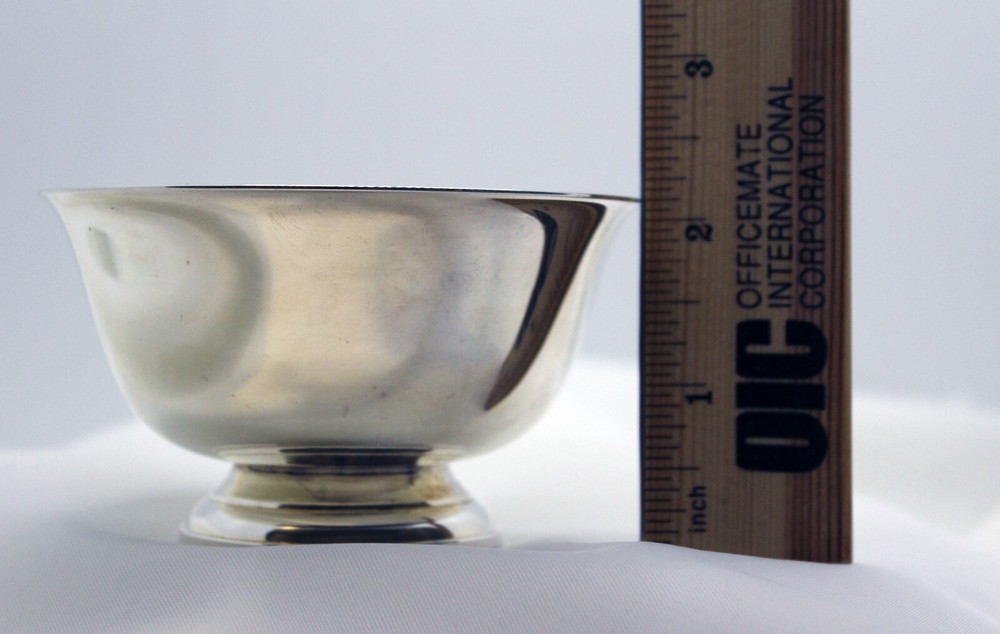 Silver Plate Footed Serving Bowl 4 x 2