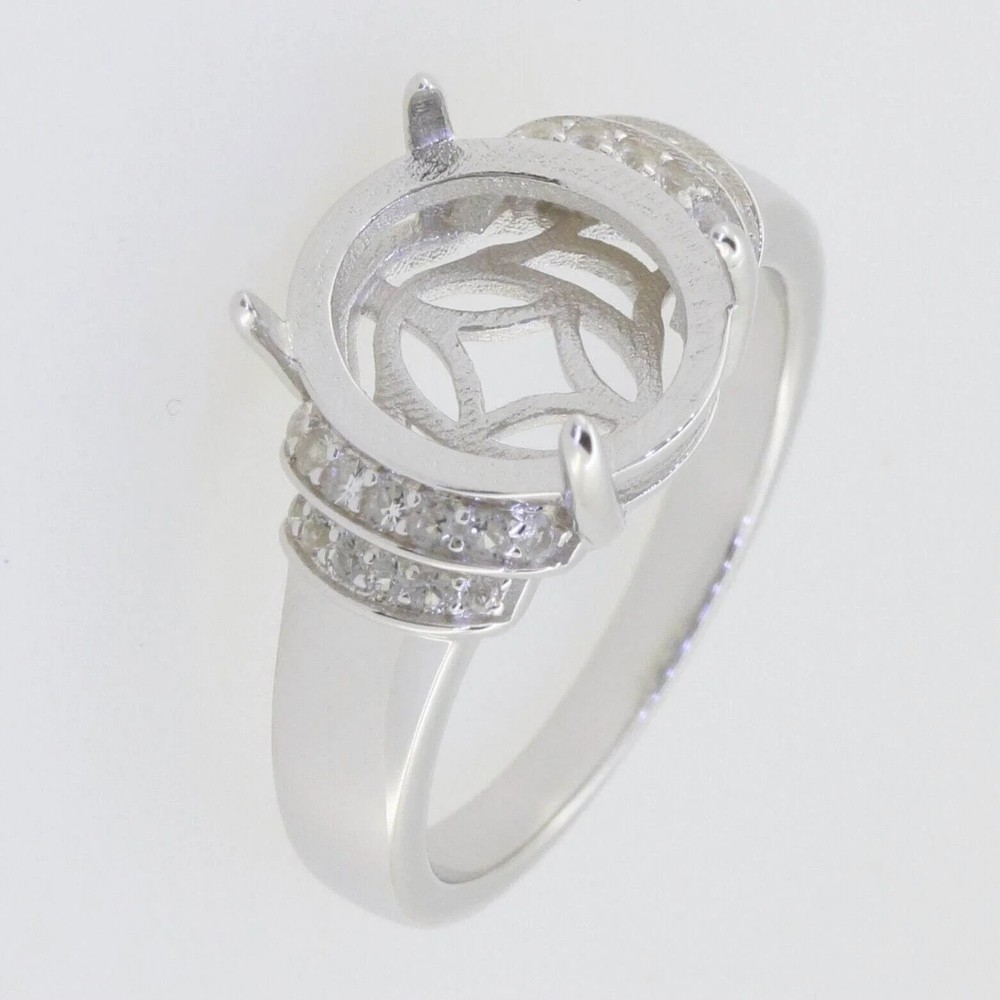 925 Sterling Silver Ring Semi Mount Ring Setting Oval 9x7mm Ring