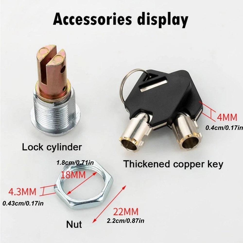 Drawer Lock Mechanism with Keys Replacement For Tool Cabinets Storage Boxes