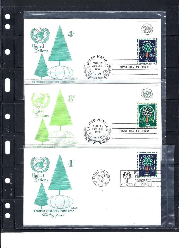 1960 WORLD FORESTRY FDC's (Scott#81/82) - ARTMASTER Cachet (478A)