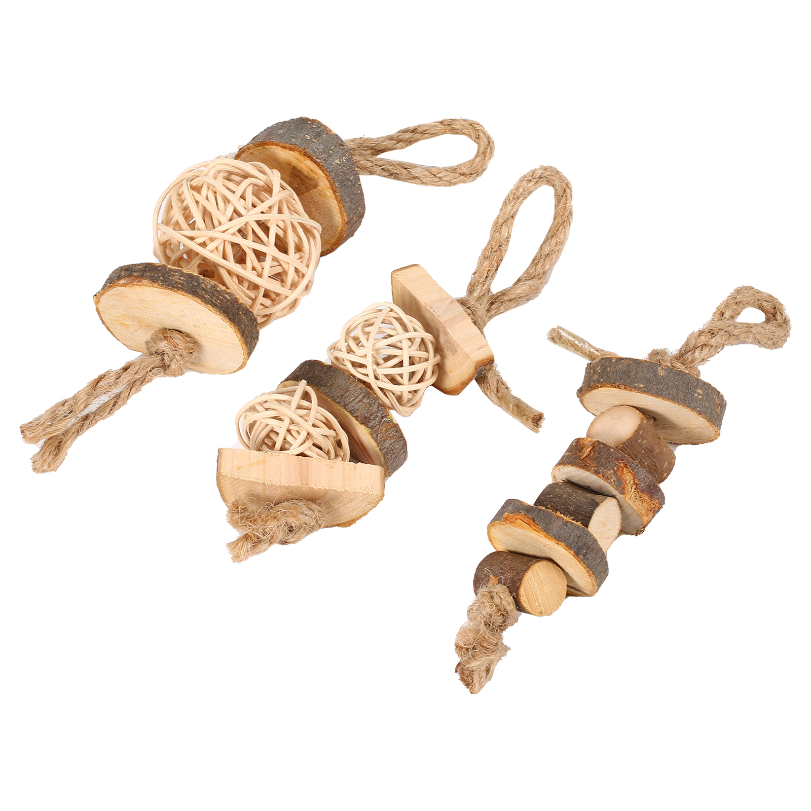 3PCS Apple Wood Chew Sticks Twigs for Small Pets Hamster Rabbit Guinea Pig Toy~