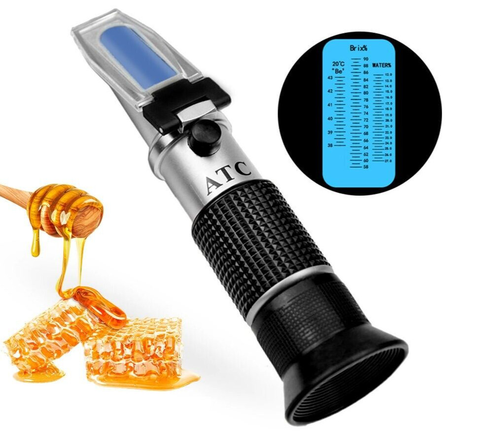 58~90% Honey Brix Refractometer Handheld Portable Refractometers with ATC