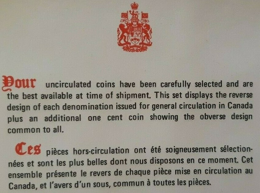 1975 'Double Penny' Mint Specimen Set, Original Case