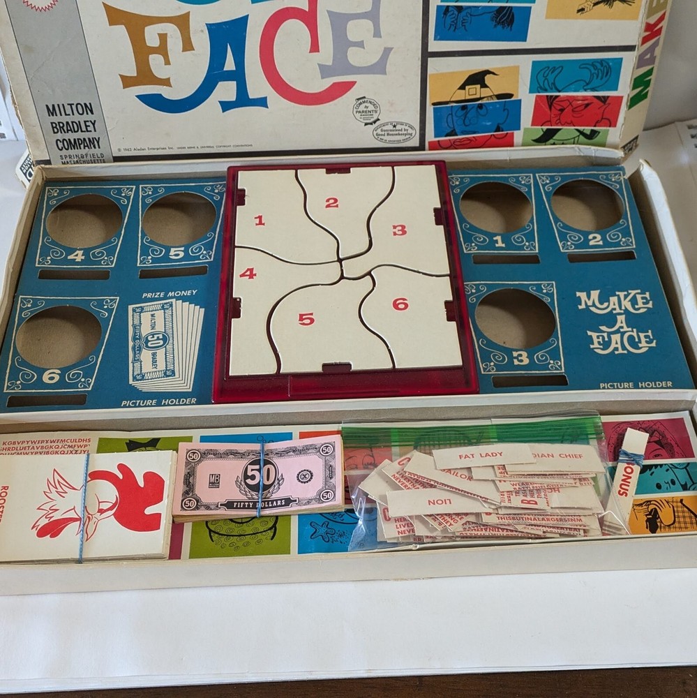 1962 Game Make A Face Milton Bradley