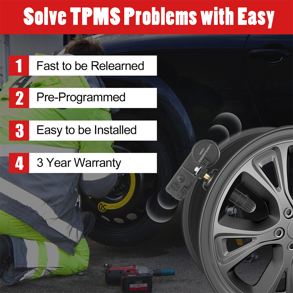 4Pcs Pre-Programmed TPMS Tire Pressure Sensor 56029398AB For Dodge Ram Chrysler