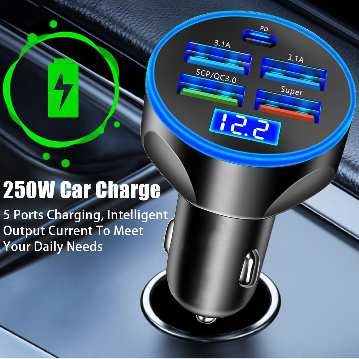 4 USB Port Super Fast Car Charger Adapter for iPhone Samsung Android Phone LOT