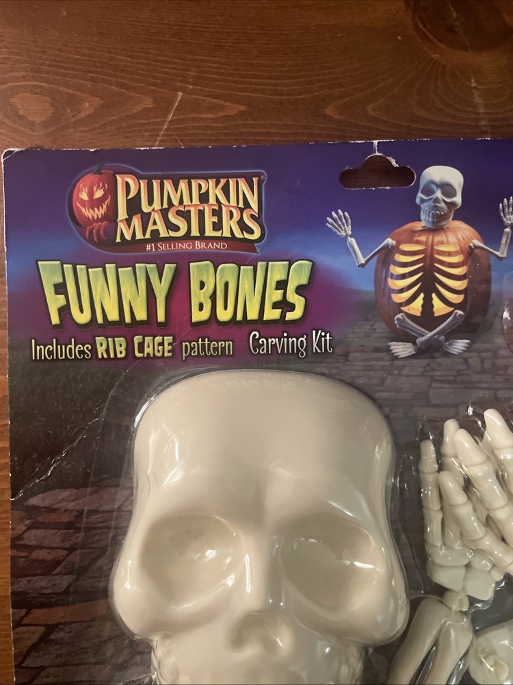 Skeleton Pumpkin Masters Funny Bones With Rib Cage Pattern 9 Piece Carving Kit