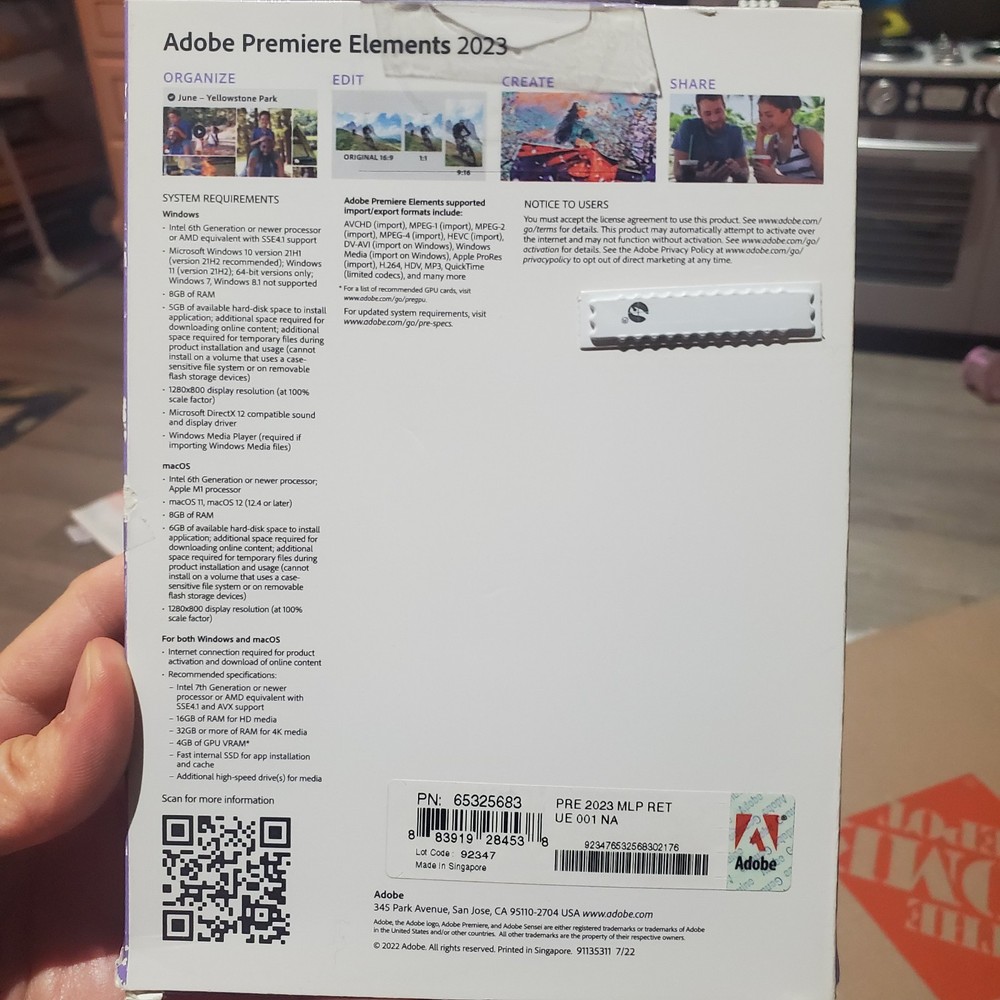 Adobe Premiere Elements 2023, PC/Mac Permanent Subscription