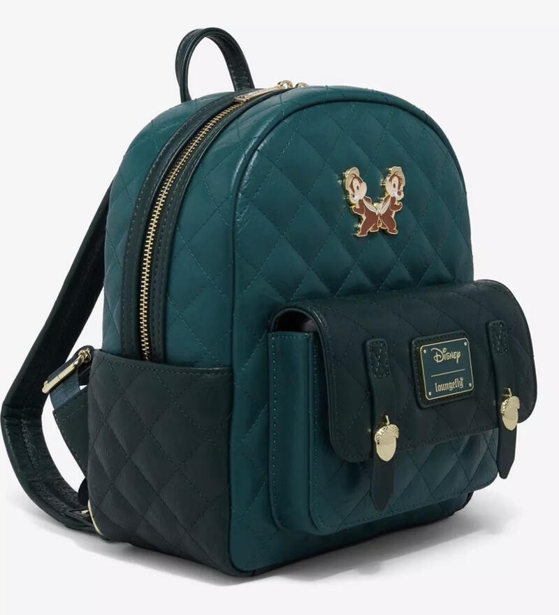 Loungefly Disney Chip & Dale Quilted Backpack & Wallet Set NEW