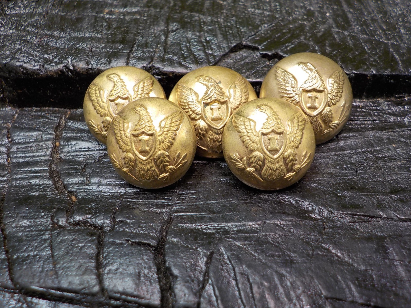 Old Rare Vintage Antique Civil War Relic Eagle Infantry Coat Button Free Case