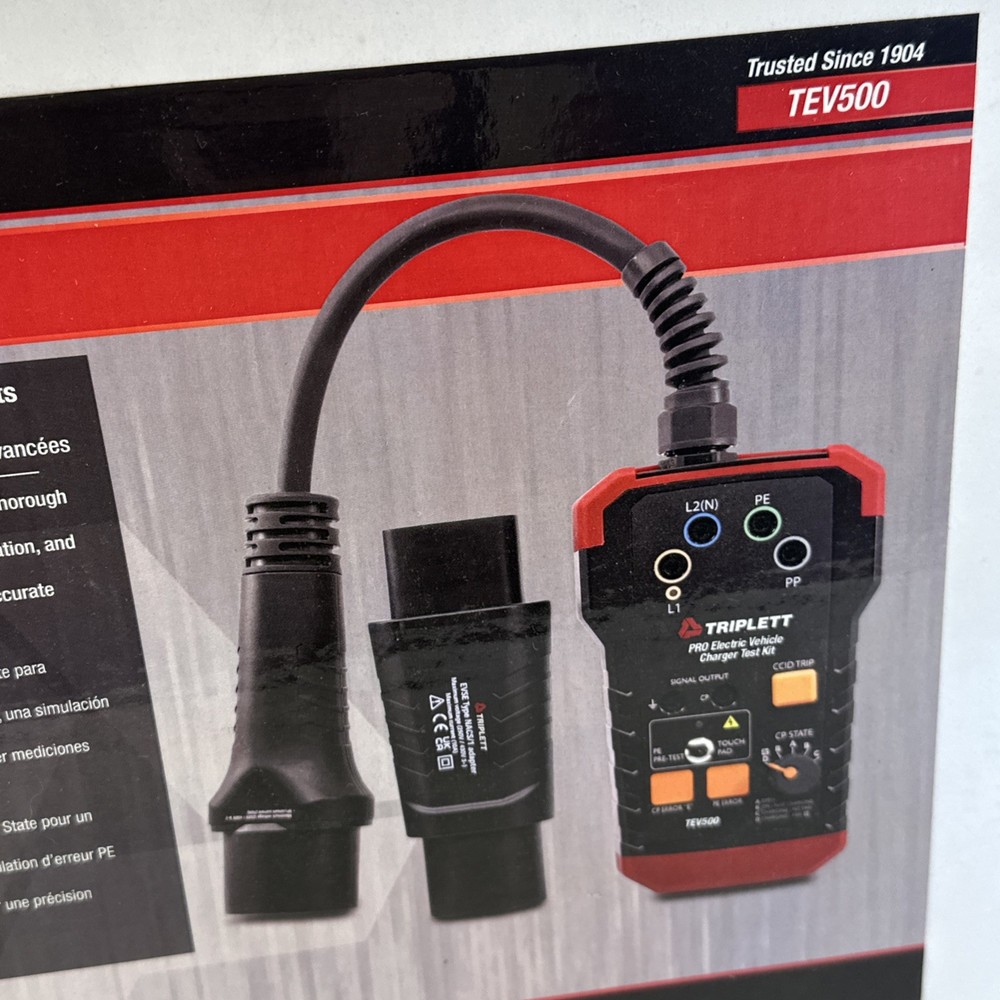 Triplett TEV500 Pro Electric Vehicle Charger Test Kit Basic/Advanced Diagnostic