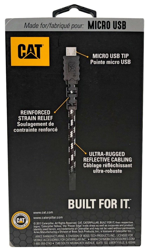 CAT 10ft Micro USB Charge & Sync Cable