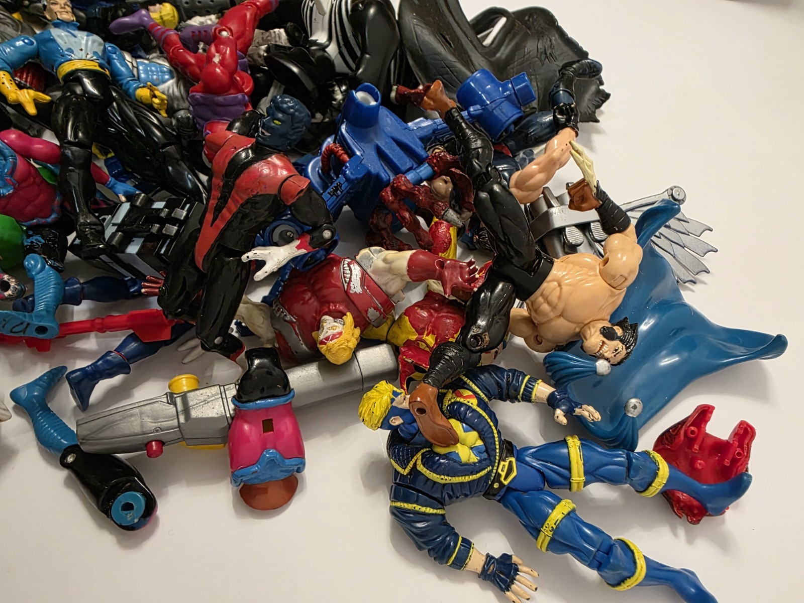 Mixed Lot of Junk Action Figures and Toys, Plastic Unboxed Missing Junk Toy Box