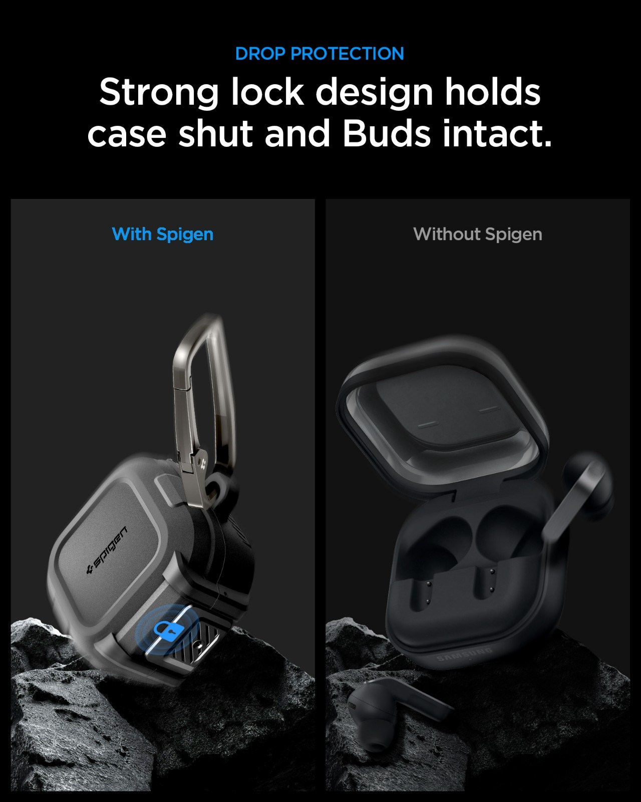 For Galaxy Buds 4 / 4 Pro | Spigen Lock Fit Secure Protection Case