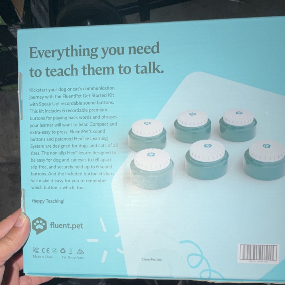 FluentPet Get Started Kit Recordable Sound Buttons Blue
