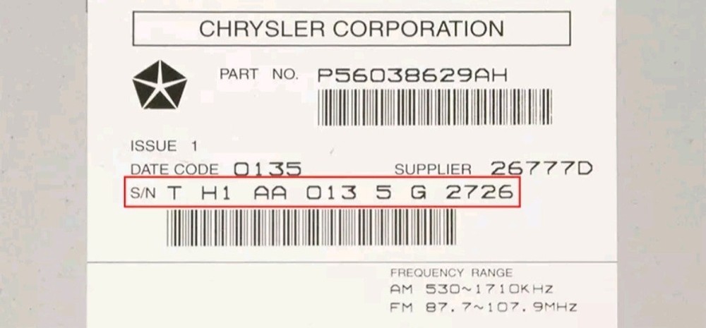 ✅ Chrysler Radio Code Unlock From Serial Number | Fast PIN Code