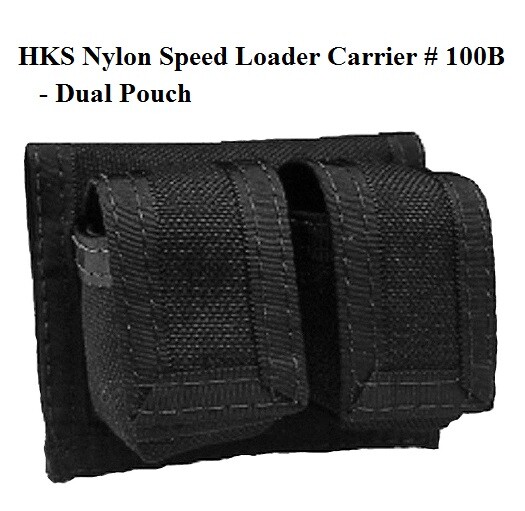 HKS Dual Revolver Speedloader Carrier Pouch - # HKS-100B - NEW