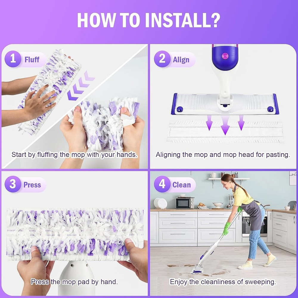 PowerMop Pad Refills - 25 Disposable Cleansing Pads for Multi-Surface Perfection
