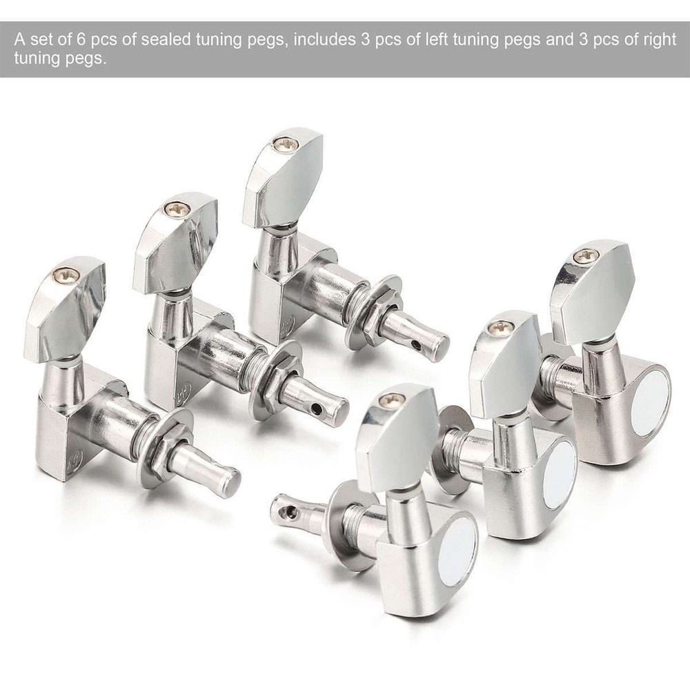 6pcs Guitar String Tuning Pegs Locking Tuners Keys Machine Heads Chrome Set