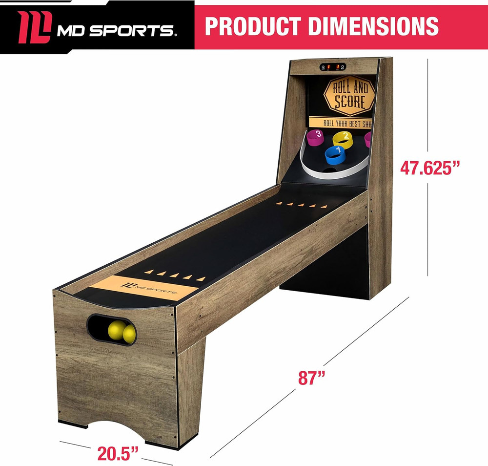 Roll & Score Arcade Game, 87" Durable Electronic Scoring with Sound Effects and