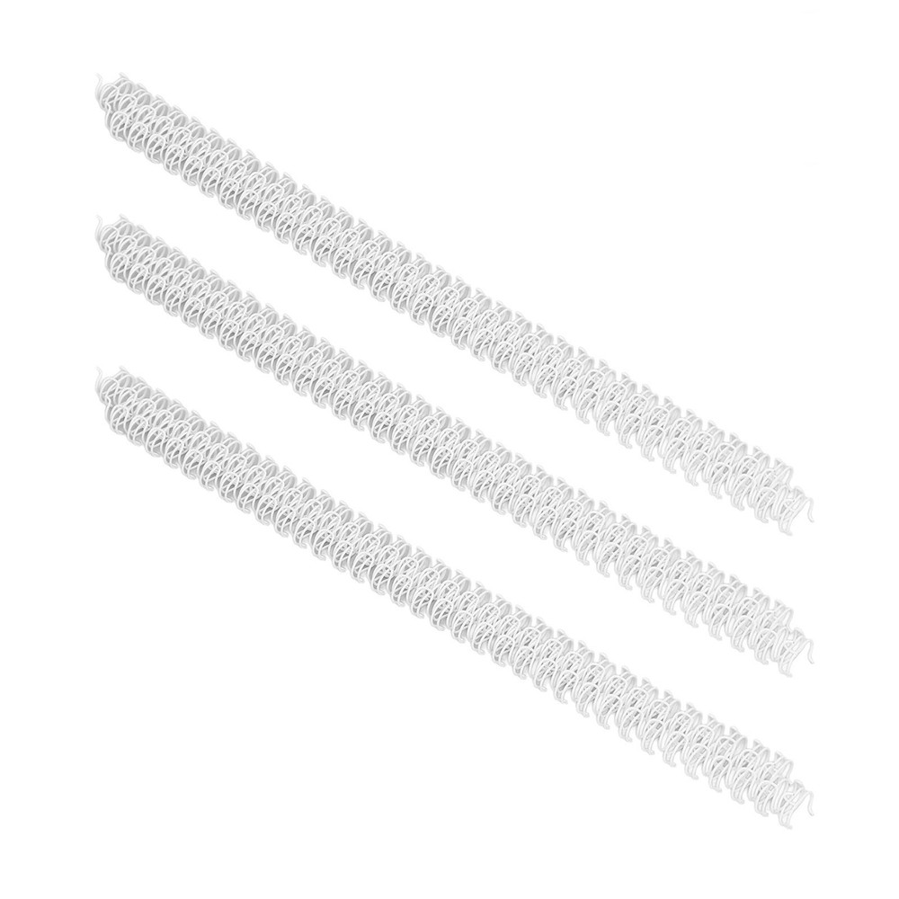 White 100x Double Loop Wire Binding Spines 34 Teeth 3:1 Pitch 7.9mm Diameter 40