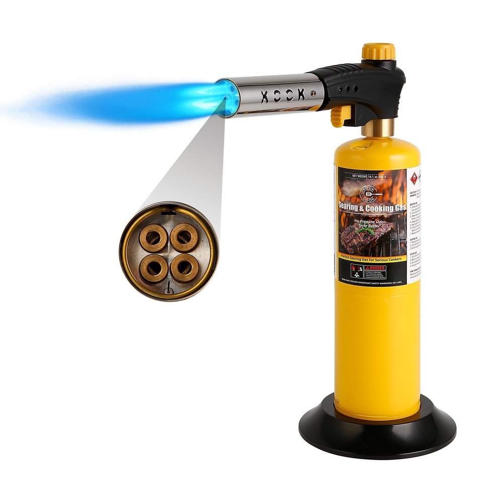 Propane Torch Head,Powerful 4-Flame Blow Torch Head Trigger Start Propane Tor...
