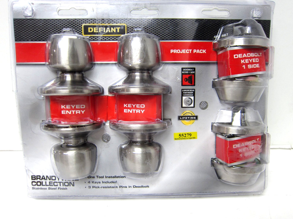 Defiant Brandywine Stainless Steel Keyed Entry Project Pack 32B86D1BD -