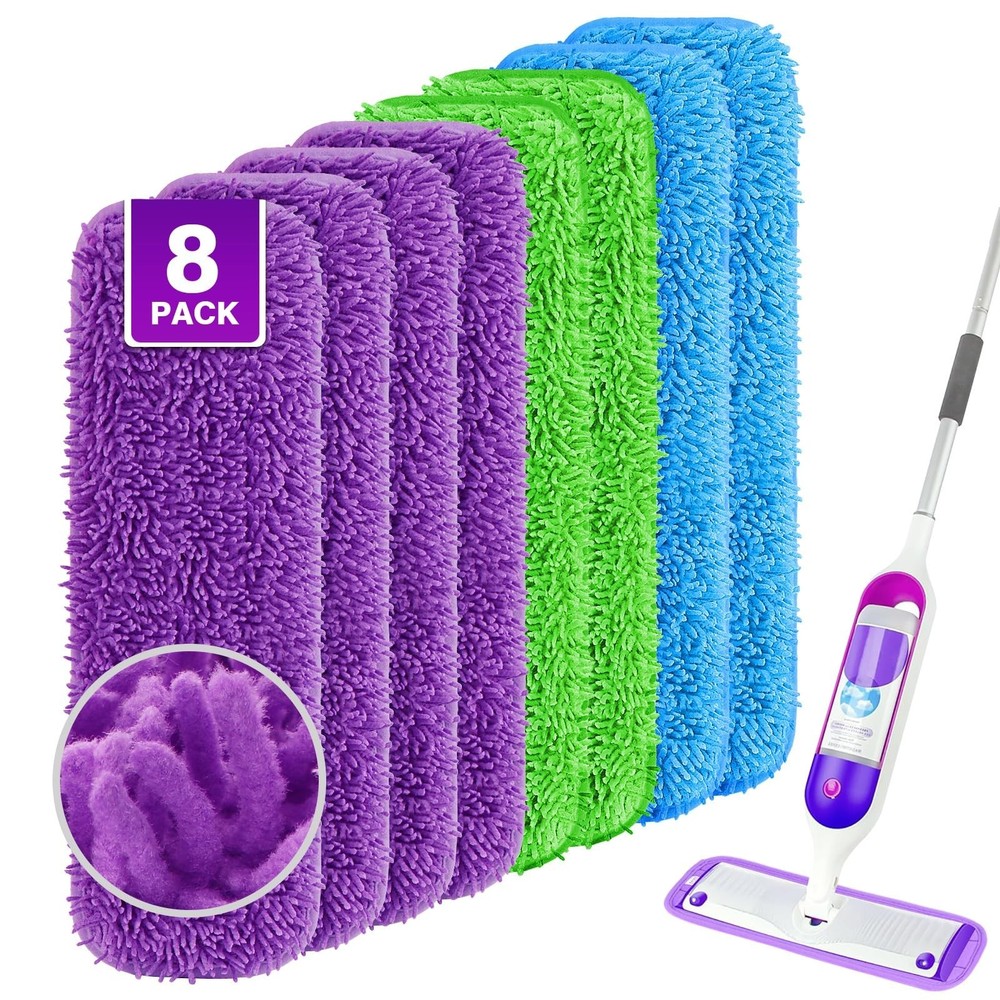 Reusable Mop Pads for Swiffer PowerMop, 8 Pack Microfiber Mop Pad Refill with...