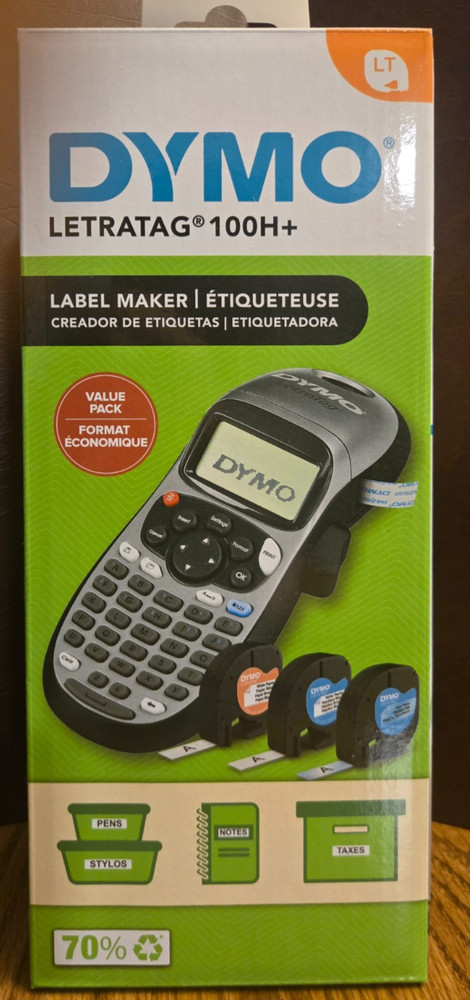 DYMO Portable Printer Handheld Label Maker Black Silver Letratag 100H+ New