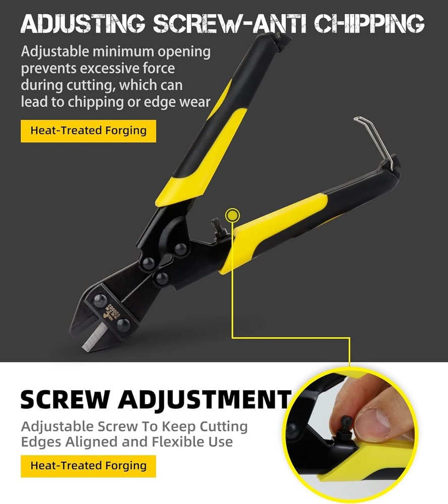 DOWELL 8" Bolt Cutter, Small Mini Cutter for Wire with Soft 8"