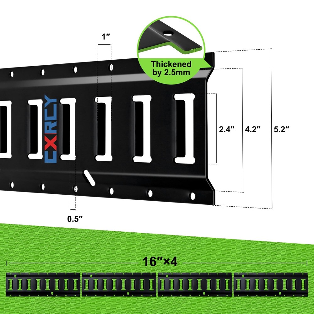 Thickened 2.5mm E Track Tie-Down Rail Kit，15 Pack Includes 4 16"...