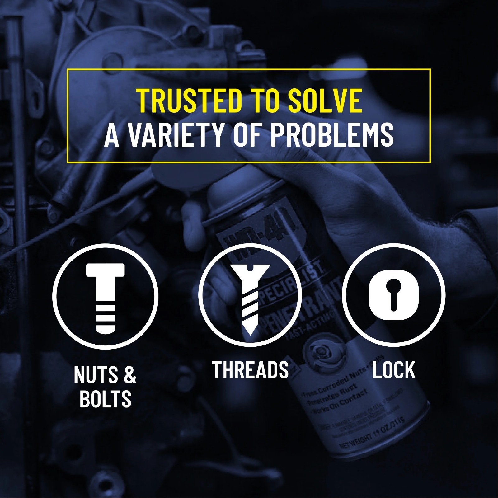 (2 pack) WD-40 Specialist Fast-Acting Penetrant Spray, 11 oz