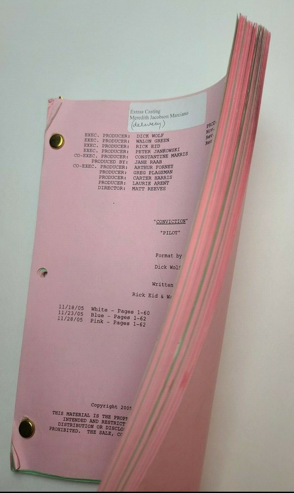 CONVICTION / Rick Eid & Walon Green 2006 TV Script, Pilot Episode