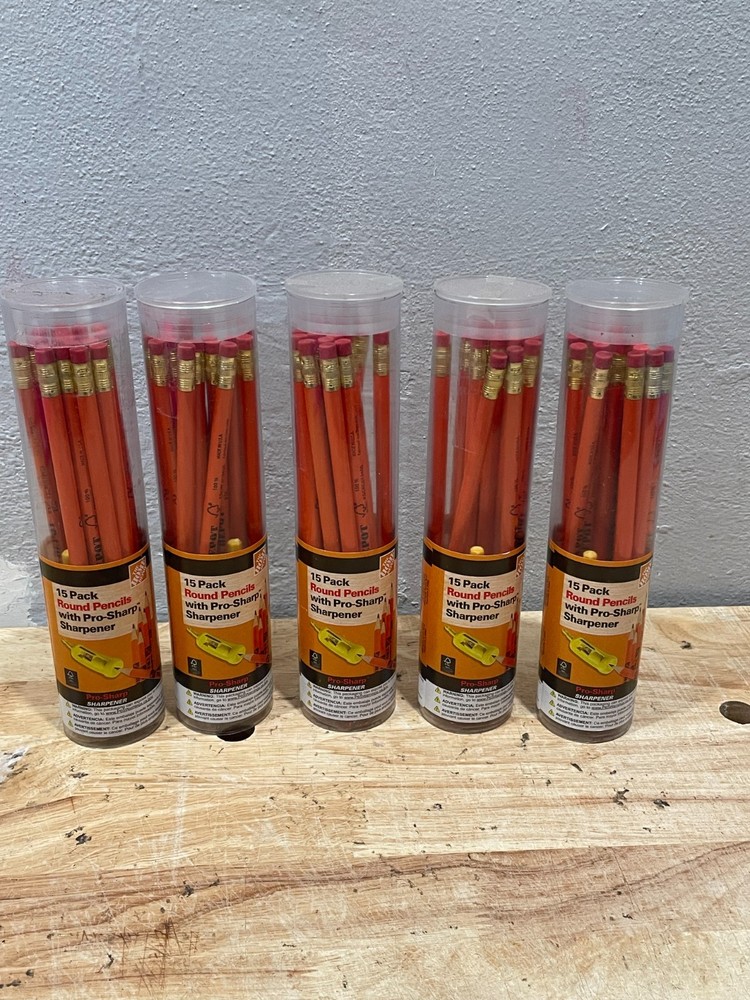 5-Carpenter Pencils with Original Sharpener (10-Pack)