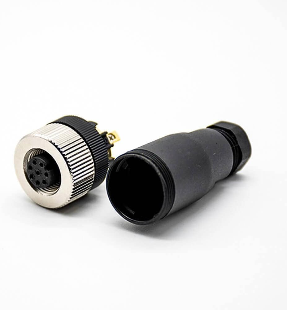 M12 Cable Connector Circular Waterproof Aviation Plug Field Installable Screw