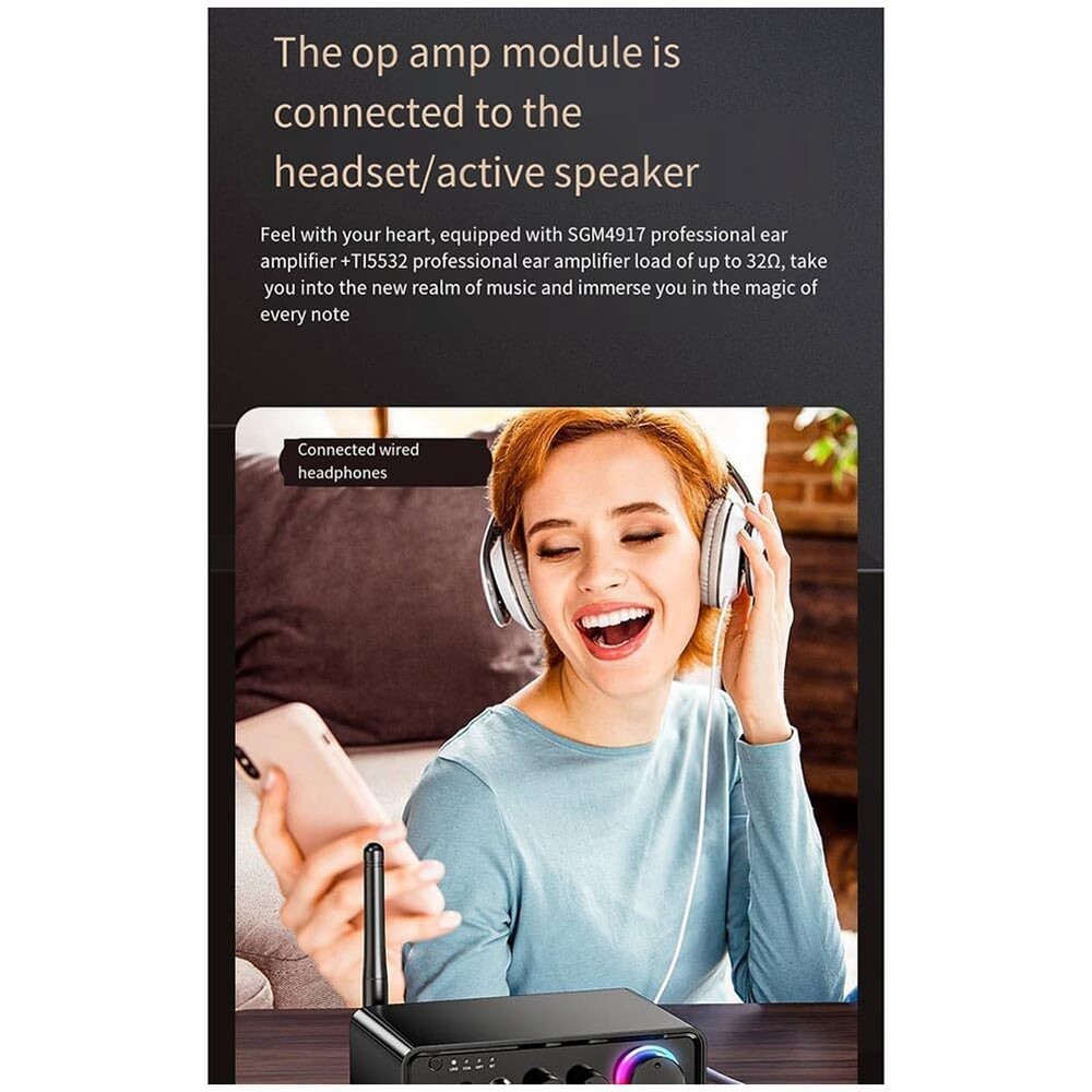 Bluetooth 5.3 Transmitter Receiver 2CH 200W Amplifier TPA3116D2 Stereo AUX Audio