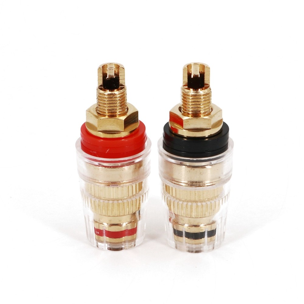 2Pcs Amplifier Speaker Cable Terminal Binding Post 4mm Banana Socket Connector