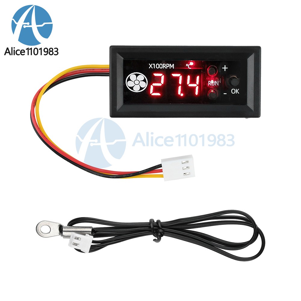 DC 12V 3A 4-wire PWM Fan Temperature Control Speed Controller Digital Display