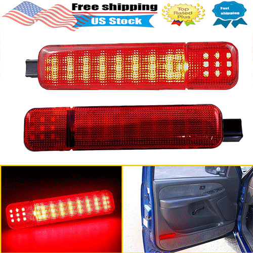 2pc For Chevy GMC Silverado Red LED Interior Door Panel Light Courtesy Reflector