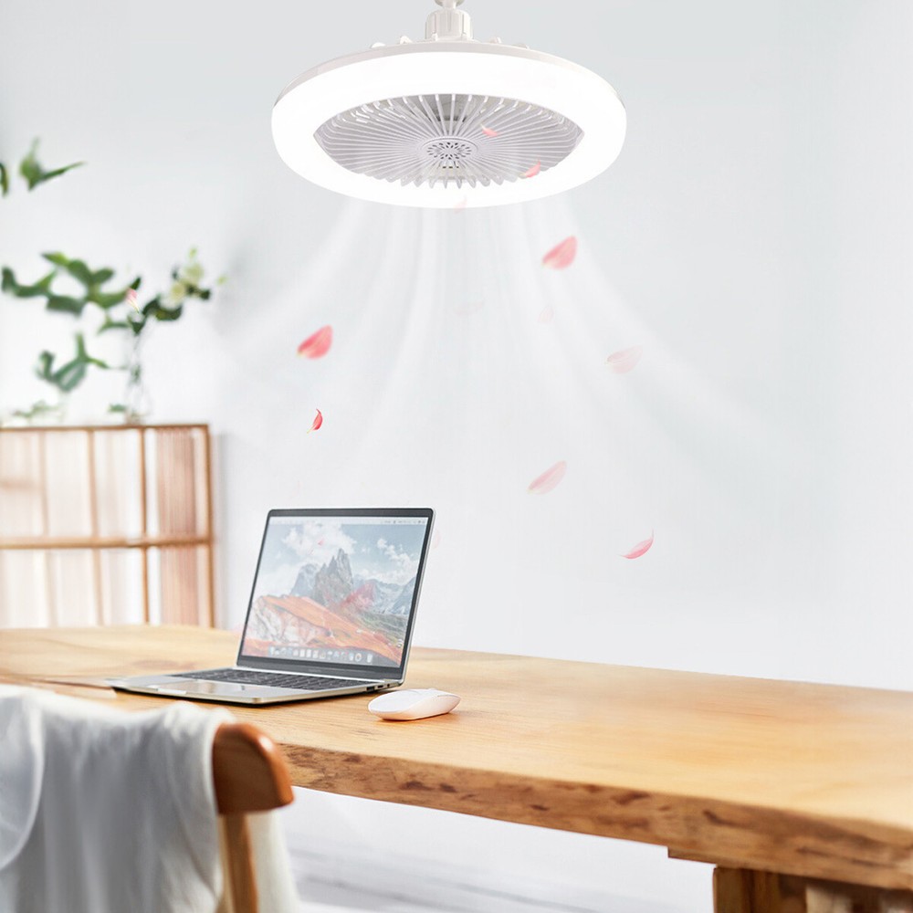 Fan For E27 Socket Light With Remote, Ceiling Fan Adjustable Smart LED Fan